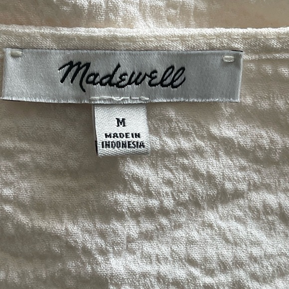 Madewell Cream V-Neck Blouse - Picture 9 of 10